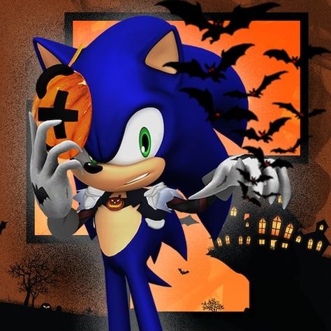 Sonic The Hedgehog Halloween, Sonic The Werehog, Hedgehog Halloween, Sonic Pictures, Halloween Wallpaper Backgrounds, Classic Sonic, Anime Nails, Sonic Characters, Sonic Art