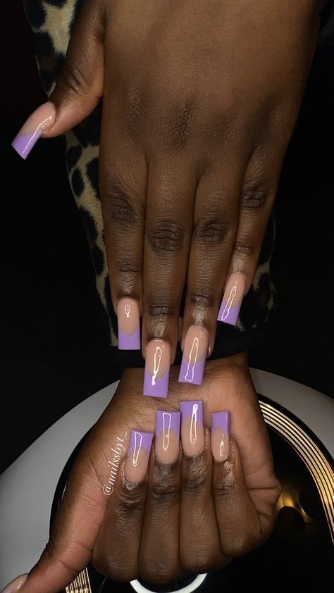 Purple French Tip Nails, Purple French Tips, Purple French Tip, Purple French, French Top, Long Acrylic, Tip Nails, French Tips, Pastel Purple