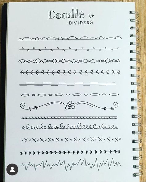 Doodle Dividers, Bullet Journal Dividers, Bullet Journal Ideas Templates, Creating A Bullet Journal, Bullet Journal Paper, Bullet Journal Diy, Bullet Journal Notebook, Bullet Journal Design Ideas, Bullet Journal School