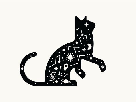 Cosmic Cat by Peter Komierowski on Dribbble Cosmic Cat, Coven, Cat Design, Animal Design, Global Community, Art Inspo, Creative Professional, Animals, Art