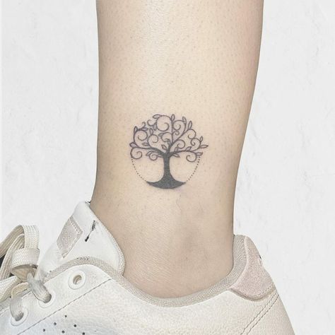 101 Best Viking Tree of Life Tattoo Ideas That Will Blow Your Mind! 8 Outsons Small Round Tattoos, Viking Tree Of Life Tattoo, Tree Of Life Tattoo Ideas, Viking Tree Of Life, Teacher Tattoos, Small Tattoo Ideas For Women, Round Tattoo, Small Phoenix Tattoos, Yoga Tattoos