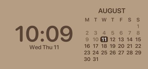 Brown aesthetic time widget - widgetopia homescreen widgets for iPhone / iPad / Android Brown Large Widget, Calendar Widget Design Aesthetic, Widget Calendar Aesthetic, Cute Brown Widgets, Light Brown Widgets, Brown Medium Widget, Calendar Widget Icon, Widget Icons Aesthetic Iphone, Brown Aesthetic Calendar