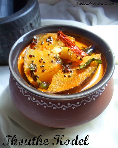 Thaute Koddel-Mangalore Cucumber Curry South Indian Vegetarian Recipes, Stolen Recipe, Sambhar Recipe, Konkani Recipes, Indian Veg Recipes, Healthy Indian Recipes, Kerala Food, Curry Recipes Indian, Veg Dishes