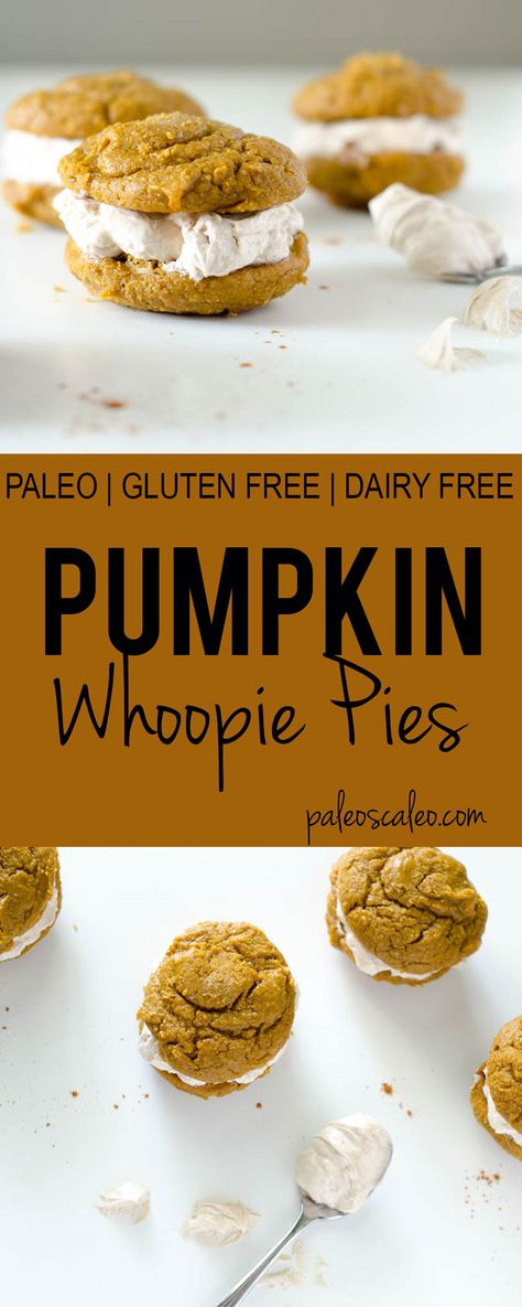 Paleo Halloween, Pumpkin Whoopie Pie Recipe, Sugar Free Desserts Easy, Whoopie Pie Recipe, Pumpkin Whoopie Pies, Dairy Free Pumpkin, Low Histamine, Paleo Cookies, Holiday Hosting