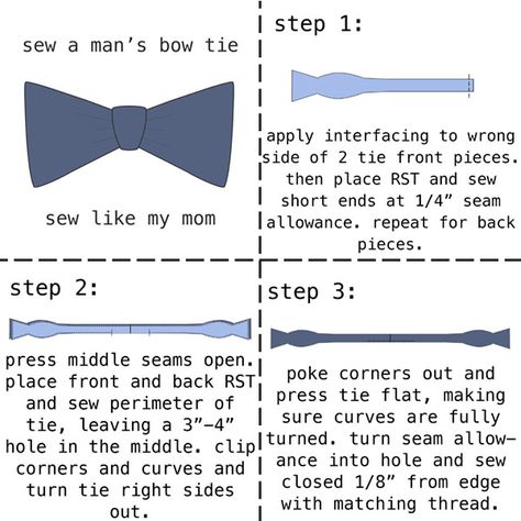 Sew Like My Mom | FREE Men's Bow Tie pattern Bow Tie Template, Tie Template, Bow Tie Tutorial, Tie Tutorial, Bow Tie Men, Bow Tie Pattern, Make A Bow Tie, Sewing Men, Sewing Shorts