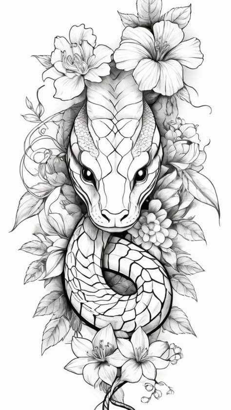 Cobra Tattoo, Snake Drawing, Clever Tattoos, Snake Tattoo Design, Medusa Tattoo, Tattoo Style Drawings, Tattoo Design Book, Dark Tattoo, Simplistic Tattoos