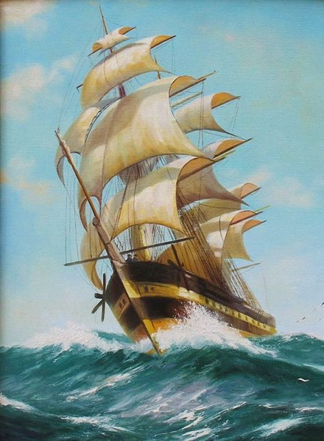 Pirate Ship Drawing, Pirate Ship Art, Pirate Ship Model, Ocean Art Painting, Navi A Vela, Navy Art, Sea Pictures, Old Sailing Ships, Maritime Art