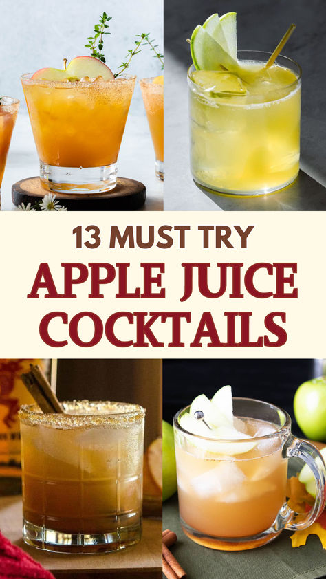 Apple Juice Cocktails Cocktail With Apple Juice, Apple Juice Mocktail Recipe, Apple Juice Cocktail Recipes, Drinks With Apple Juice, Apple Cocktail Garnish, Apple Juice Recipes, Juice Cocktail Recipes, Apple Juice Cocktail, Apple Cocktails