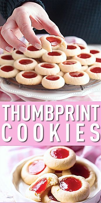 Fingerprint Cookies, Jam Thumbprint Cookies, Resepi Biskut, Thumbprint Cookies Recipe, Jam Cookies, Thumbprint Cookies, Easy Cookie Recipes, Healthy Cookies, Food Videos Desserts