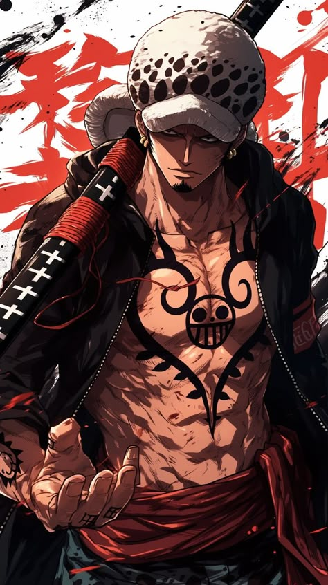 Trafalgar Law Wallpapers, Trafalgar D Water Law, Law One Piece, The Pirate King, One Peice Anime, Trafalgar Law, One Piece Images, One Piece Pictures, One Piece Fanart