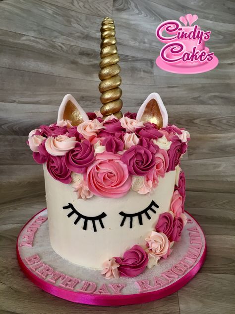 Pink Unicorn Cake, Olaf Birthday Cake, Hot Pink Cakes, Unicorn Desserts, Unicorn Birthday Cake, Creative Cake Decorating, Barbie Cake, Pretty Birthday Cakes, Chiffon Fashion