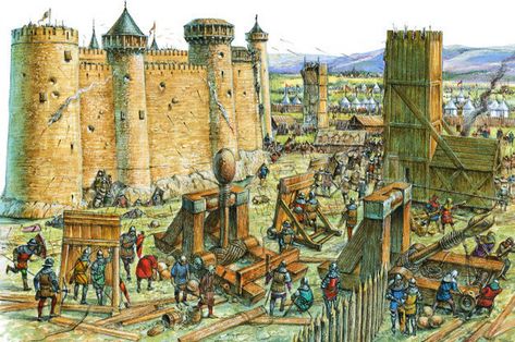 Medieval Siege Castle Layout, Feudal System, Medieval Games, Medieval Era, Military Images, Historical Warriors, Ancient Warfare, Medieval Times, Western Europe