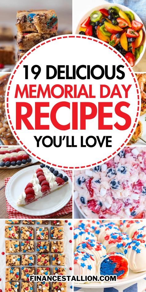 Memorial Day recipes are here! Get ready for the holiday with our Memorial Day BBQ recipes and patriotic desserts. Dive into our easy Memorial Day appetizers, Memorial Day grilling recipes, and red, white, and blue recipes perfect for the occasion. Explore our vegan Memorial Day meals and gluten-free Memorial Day dishes. Don’t forget to check out our Memorial Day cocktails and firework-themed treats to kick off summer in style. Memorial Day Supper Ideas, Memorial Day Wishes, Memeriol Day Dessert, Vegetarian Memorial Day Recipes, Memorial Day Recipes Easy, Memorial Day Dips, Memorial Day Dinner Ideas, Memorial Weekend Food, Memorial Day Desserts Easy