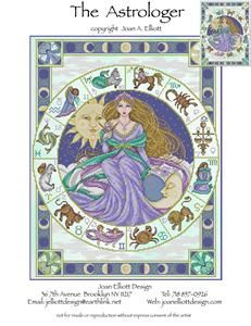 The Astrologer Cross Stitch Pattern (JE025) Embroidery Patterns by Joan Elliott Charm Packs Fabric, Mill Hill Beads, Photo Summer, Zodiac Symbols, Baby Yarn, Cross Stitch Chart, Stitch Design, Cross Stitch Designs, Counted Cross Stitch