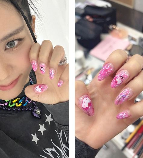 Jisoo Nails, Rosé Nails Blackpink, K Pop Nails, Idol Nails, Graffiti Nails, Kids Nail Designs, Rose Nail Art, Pink Nail Art, Blush Nails