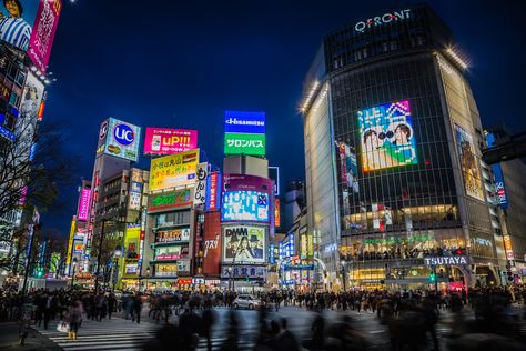 Shibuya Crossing at Night // Tokyo, Japan | Nightscape of th… | Flickr Tokyo Party, Tokyo At Night, Disneysea Tokyo, City Signs, Tokyo Aesthetic, Small Frames, Facing Fear, Shibuya Crossing, Tokyo Disneysea