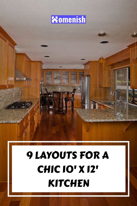 Don't let the limited square footage of a 10′ x 12′ kitchen hold you back. This article highlights nine layouts that will help you make the most of your space with smart design choices. 10 X 20 Kitchen Layout, Wide Galley Kitchen, Square Kitchen Layout, Kitchen Plans Layout, G Shaped Kitchen, Modern Industrial Kitchen, Kitchen Styling Modern, Kitchen Peninsula, Country Cottage Kitchen