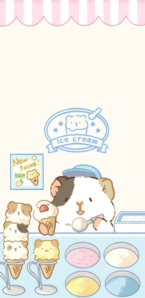 Christmas Wallpaper Animals, Hamster Wallpaper, Hamster Kawaii, Cartoon Hamster, Cute Food Wallpaper, Cute Animal Cartoon, Pig Wallpaper, Cute Blue Wallpaper, Cute Guinea Pigs