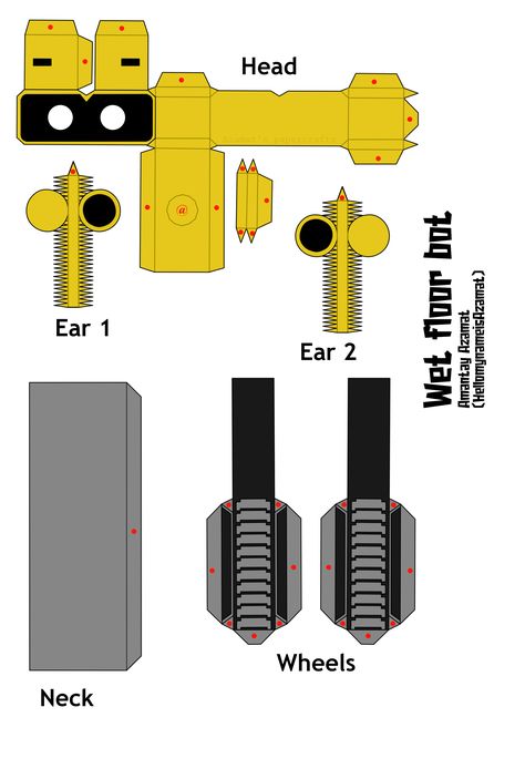 Fnaf Security Breach Wet Floor Sign, Paper Plate Pals Fnaf, Paper Crafts Fnaf, Fnaf Template, Fnaf Room Ideas Diy, Paper Craft Fnaf, Fnaf Printables, Fnaf Crafts Diy, Fnaf Diy