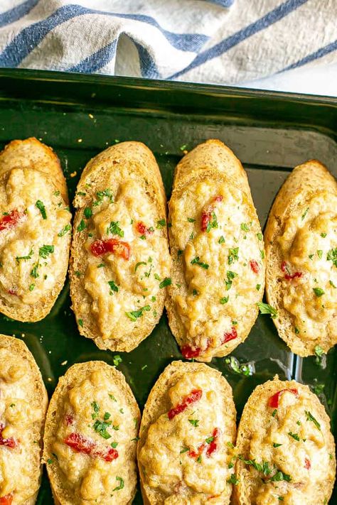 Crab Crostini Appetizers, Crab Appetizer Recipes Finger Foods, Crab And Cheese Garlic Toast, Crab Crescent Rolls, Cracked Crab Cheese Bread, Cheesy Crab Bread, Crab Melts Open Faced, Crab Bites Appetizers, Crab Toast Appetizers