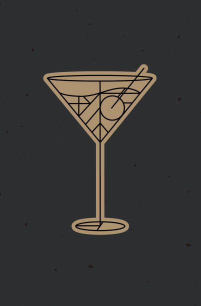 Art Deco Cocktail Poster, Modern Art Deco Graphic Design, Art Deco Illustration Graphics, Cocktail Art Illustration, Gatsby Cocktails, Cocktail Logo Design, Cocktail Graphic Design, Art Deco Bar Design, Cocktail Bar Logo