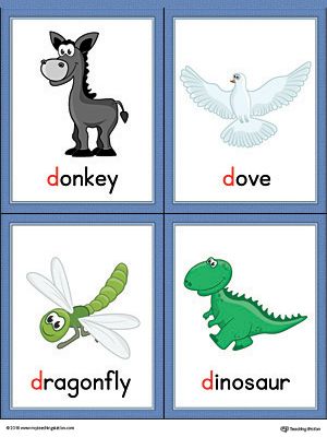 Letter D Words and Pictures Printable Cards: Donkey, Dove, Dragonfly, Dinosaur (Color) Worksheet.The Letter D Words and Pictures Printable Cards can be used for flashcards, various games, and help your student associate unfamiliar words with a picture. Colorful picture cards for the words: donkey, dove, dragonfly, and dinosaur. Letter D Words And Pictures, Letter D Flashcards, D Words For Kids, Letter D Words, Alphabet Word Wall Cards, D Words, Alphabet Word Wall, Unfamiliar Words, Color Worksheet