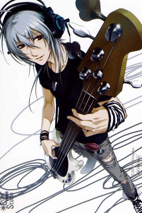 Anime boy with guitar An Anime, Pop Star, Anime Character, Headphones, The Story, Guitar, Anime