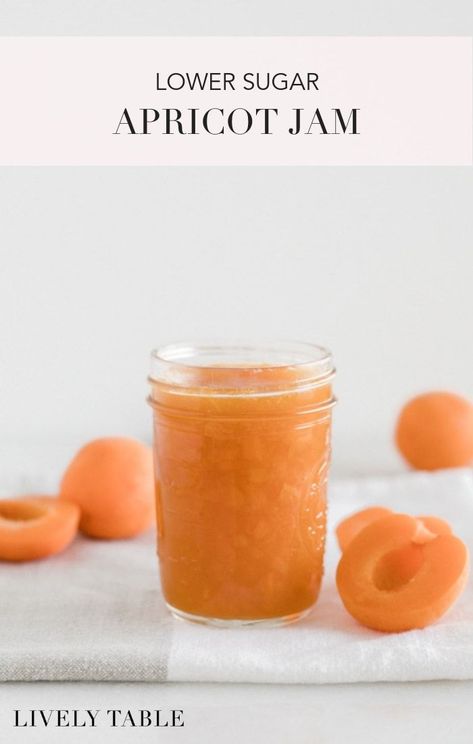 Apricot lovers will absolutely love this easy, low sugar apricot jam! Preserving apricots as low sugar jam allows you to enjoy the summer fruit year-round. (#glutenfree, #dairyfree, #nutfree) #jam #apricots #preserving #summer #canning #recipes Apricot Jam Recipes, Low Sugar Jam, Sugar Free Jam, Healthy Summer Recipes, Apricot Jam, Homemade Jam, Jams & Jellies, Jam Recipes, Low Sugar