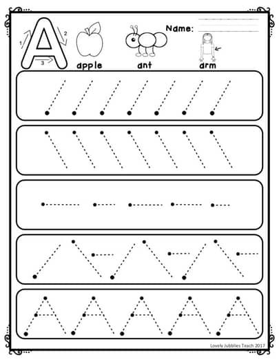 Handwriting Strokes to Practice the Alphabet by Lovely Jubblies Teach Abc Worksheets Preschool Handwriting Practice, Free Printable Alphabet Letters A-z, Alphabet Worksheets Preschool Activities, Strokes Worksheet For Kids, Tracing Letters Preschool Free Printable, Letter A Worksheets For Preschool, Handwriting Strokes, Kindergarten Handwriting Practice, Abc Writing