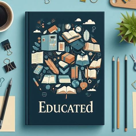 design a minimalist graphic book cover for "educated" by tara westover - Image Creator from Microsoft Designer Education Book Cover Design, Graphic Book Cover, Tara Westover, Graphic Book, Beautiful Book Covers, Create Sign, Create Image, Daily Activities, Book Cover Design