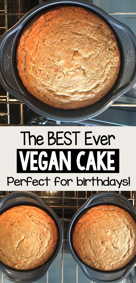 How to make the best vegan vanilla cake recipe for birthday parties with options for white or chocolate cake #vegancake #vanilla #cake #vegan #recipe #birthday #dessert #best #veganrecipe #cakerecipes #eggfree How To Make A Vegan Cake, Vegan Vanilla Birthday Cake, Oil Free Vegan Cake, Vegan Cake Filling Ideas, Easy Vegan Vanilla Cake, Vanilla Cake Recipe Vegan, Wfpb Cake Recipes, Vegan Cloud Cake, Moist Vegan Vanilla Cake