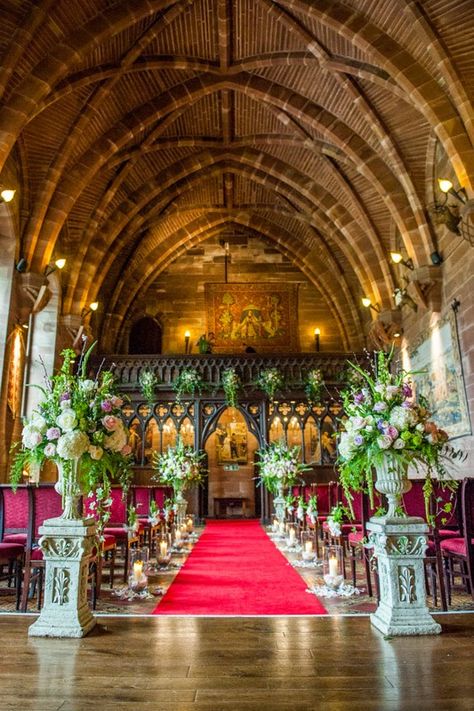 Reception Venue Decorations, Peckforton Castle, English Castles, Church Flowers, Venue Decor, Castle Wedding, Ceremony Decorations, Reception Venues, Do Love