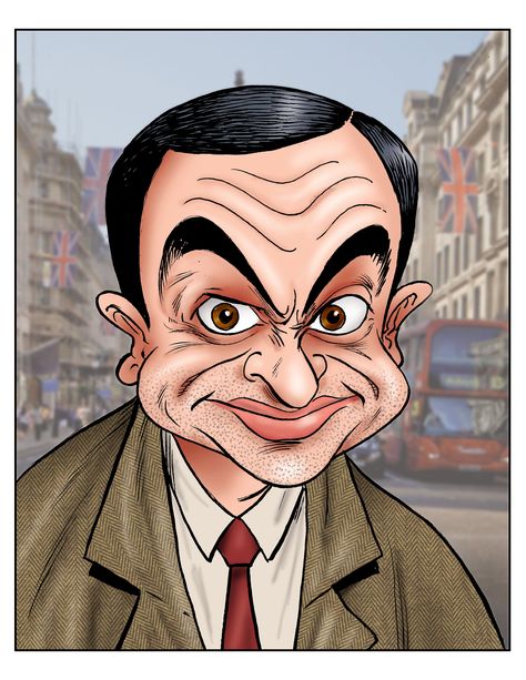 Mr Bean, Rowan Atkinson, Caricature Caricature Mouth, Celebrity Caricatures Sketch, Rowan Atkinson, Caricature Sketch, Mr Bean, Celebrity Caricatures, Caricatures, Famous Celebrities, Sketch