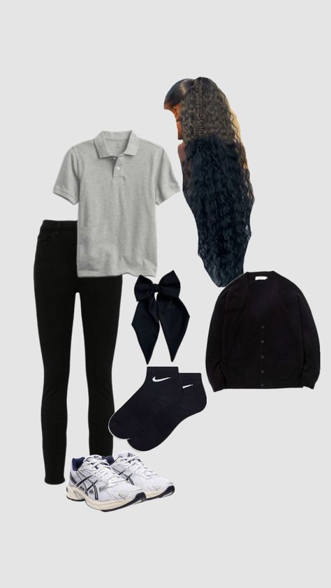 Uniform Aesthetic Pants, Outfits With Collared Shirts For School, Winter School Uniform Outfits, Uniform Outfits Ideas School, School Outfit Ideas Uniform, Outfits For School Uniform, Uniform Outfits School, Cute Uniform Ideas For School, Outfit Ideas For School Uniform