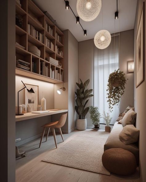 Minimal Home Office, Modern Home Offices, Small Home Offices, Small Home Office, Home Decor Living Room, Ideas Living Room, Home Office Setup, Decor Living Room, Office Interior Design