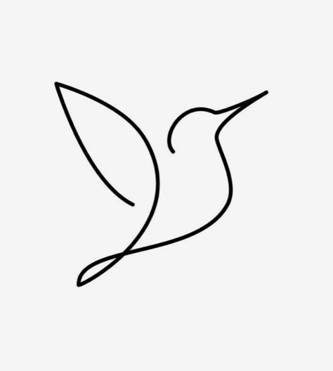 Tiny Bird Drawing, Line Hummingbird, One Line Animals, Continuous Line Tattoo, Simple Bird Tattoo, Spine Tats, Bird Outline, One Line Tattoo, Easy Bird