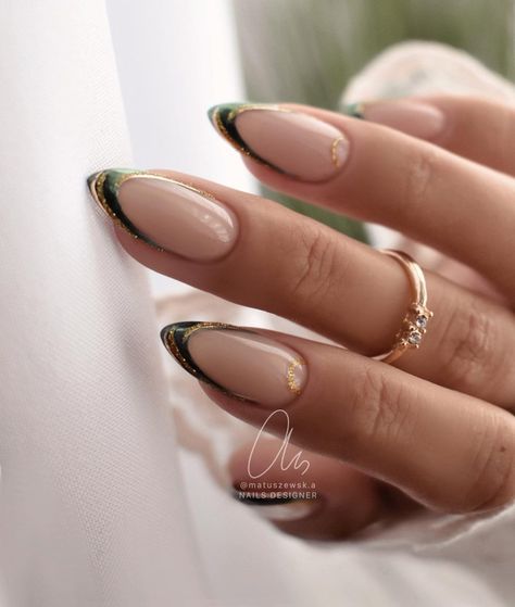 40 Trendy French Tip Nails For A Modern Twist Trendy French Tip Nails, Gold Nails French, Colorful French Tip Nails, October Nail Designs, Gold French Tip, Chic Nail Art, French Tip Nail Designs, Colorful French, October Nails