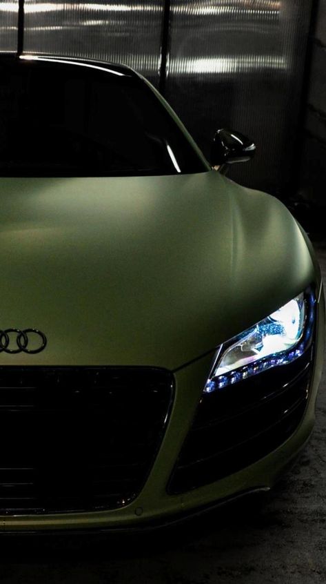 Green Audi R8, Audi R8 Matte, Green Audi, Allroad Audi, Audi Sports Car, Dream Cars Audi, Clemence Poesy, Green Luxury, Green Cars