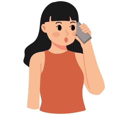 Call Drawing Phone, Woman On Phone Drawing, Someone Calling On Phone, Person Calling On Phone, Talking On The Phone Drawing, Using Phone Drawing, Phone Call Drawing, Calling Someone On The Phone, Calling Illustration