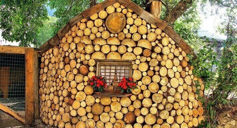 The Basics Of Cordwood Construction • Insteading Cordwood Fence, Cordwood Homes, Cord Wood, Barn Parties, Living Roofs, Rustic Retreat, Wood Shed, Chicken House, Fence Ideas