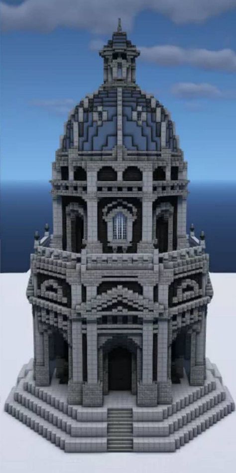 Castles Minecraft Ideas, Cathedral Minecraft Ideas, Minecraft Building Castles, Minecraft Medieval Town Center, Medieval Minecraft Castle Builds, Winter Build Minecraft, Minecraft Dwarven Entrance, Gothic Bridge Minecraft, Minecraft Megabase Inspiration