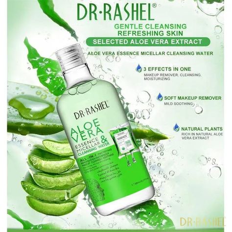 Dr Rashel, Natural Aloe Vera, Micellar Cleansing Water, Cleansing Water, Aloe Vera Plant, Water Cleanse, Skincare Product, Aloe Vera Extract, Micellar Water