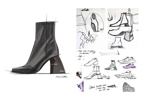 Shoes Design Sketches, Shoe Rendering, Footwear Design Portfolio, Footwear Sketches, Shoe Sketch, Product Sketching, Shoe Illustration, Post Malone Wallpaper, Sneakers Sketch