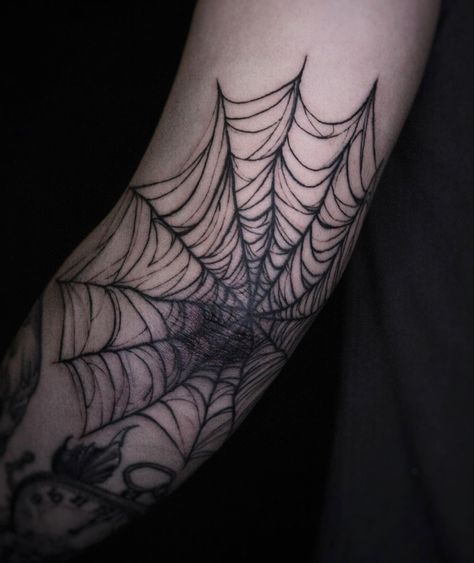 Shen Long Tattoo, Ink Tattoo Design, Red Tattoo Ideas, Red Ink Tattoo, Spider Web Tattoo, Web Tattoo, Red Tattoo, Wicked Tattoos, Elbow Tattoos