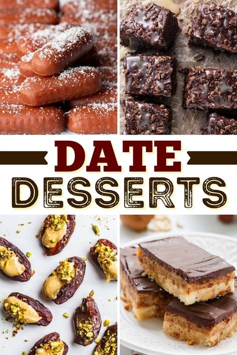 Try these date desserts for healthy, sweet treats. From brownies to cookies to cake and bars, there are some wonderful desserts you can make with dates. Healthy Date Recipes Snacks, Dessert Recipe With Dates, Treats With Dates, Sweet Date Recipes, What To Make With Dates Ideas, Are Dates Keto Friendly, Brownies Sweetened With Dates, Greek Yogurt And Dates, Dates Desert Ideas