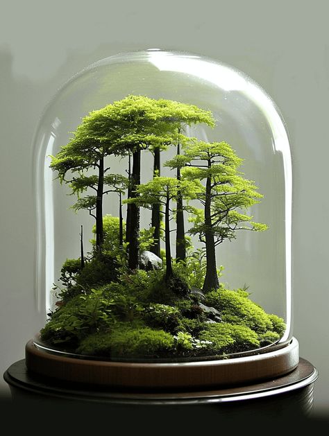 Moss Terrarium Ideas: Dome-Shaped Glass Terrarium