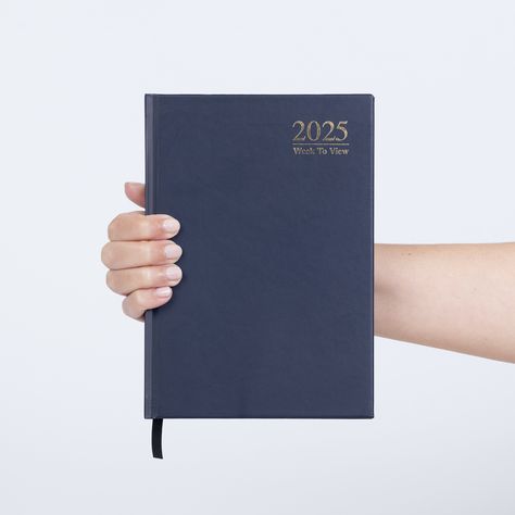 2025 A5 Week To View Diary Full Year Planner Organiser Hardback Cover navy 2025 Diary, Dates To Remember, World Time Zones, Year Planner, Planner Organiser, Time Zones, Yearly Planner, Blank Book, Journal Notebook