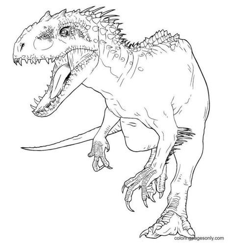 Dinosaur Preschool, Dinosaur Coloring Sheets, Jurassic World Indominus Rex, Jurassic World T Rex, Minion Coloring Pages, Puppy Coloring Pages, Indominus Rex, Dinosaur Drawing, Dinosaur Pictures