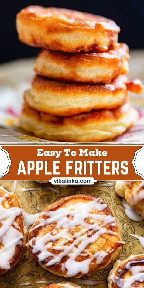 These apple fritters are as delicious as they are easy! No yeast and no deep frying! Just mix, stir and pan fry like your would do with pancakes! They are a snap to make! Easy Apple Fritters, Pancake Mix Uses, Fruit Pancakes, Yummy Fall Recipes, Apple Pancakes, Pancake Recipe Easy, Lemon Blueberry Muffins, Pan Fry, Smoked Meat Recipes