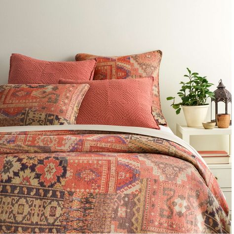 Go East with this colorful linen duvet cover, digitally printed with a patchwork of kilim-inspired patterns in shades of blue, terra-cotta, java, and brick. Coordinates beautifully with both neutrals and patterns, including our Laundered Cotton throws, Linen Mesh coordinates, and Anatolia decorative pillows and throw.Product Overview Color: Yellow/Orange Dimension: Full/Queen: 86"D x 86"W King: 86"D x 101"W Material: 100% Linen Pine Cone Hill, Printed Linen Fabric, Linen Duvet Cover, Patterned Bedding, Full Duvet Cover, Ruffle Bedding, Single Duvet Cover, Linen Duvet Covers, Linen Duvet